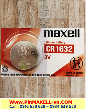 Maxell CR1632, Pin 3v Lithium Maxell CR1632 _Made in Japan